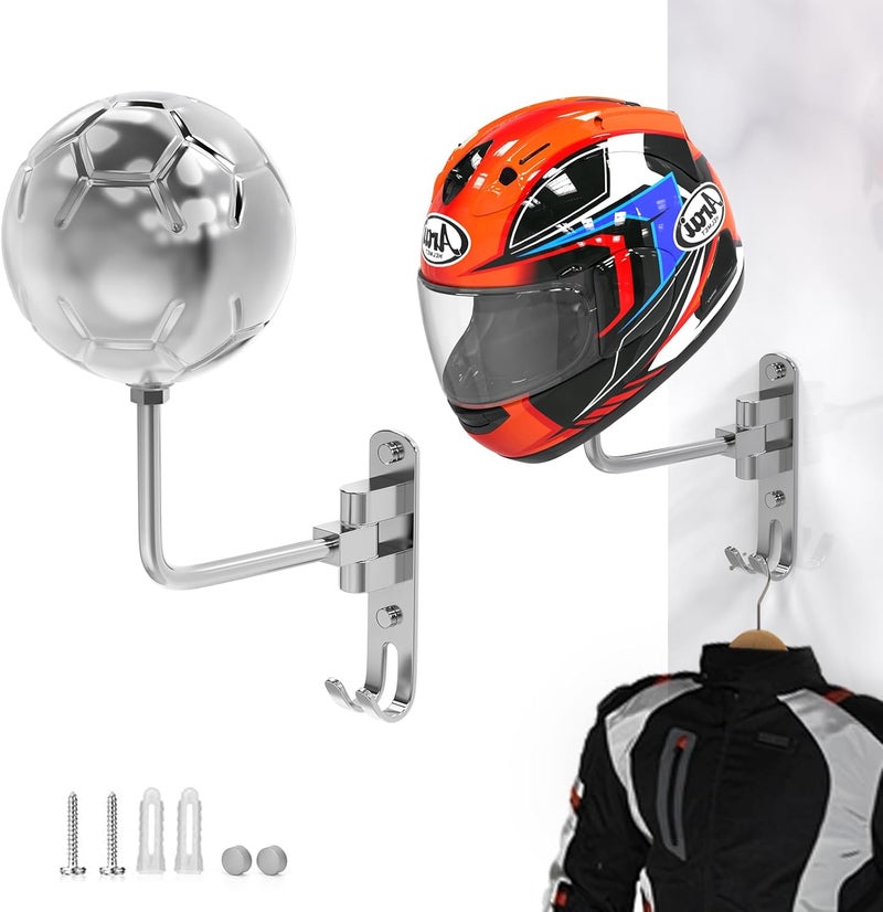 LIFXIZE Helmet Hanger Wall Mount 180° Swivel Helmet Holder for Motorcycle Bike Racing Outerwear Sports Gear - Image 1